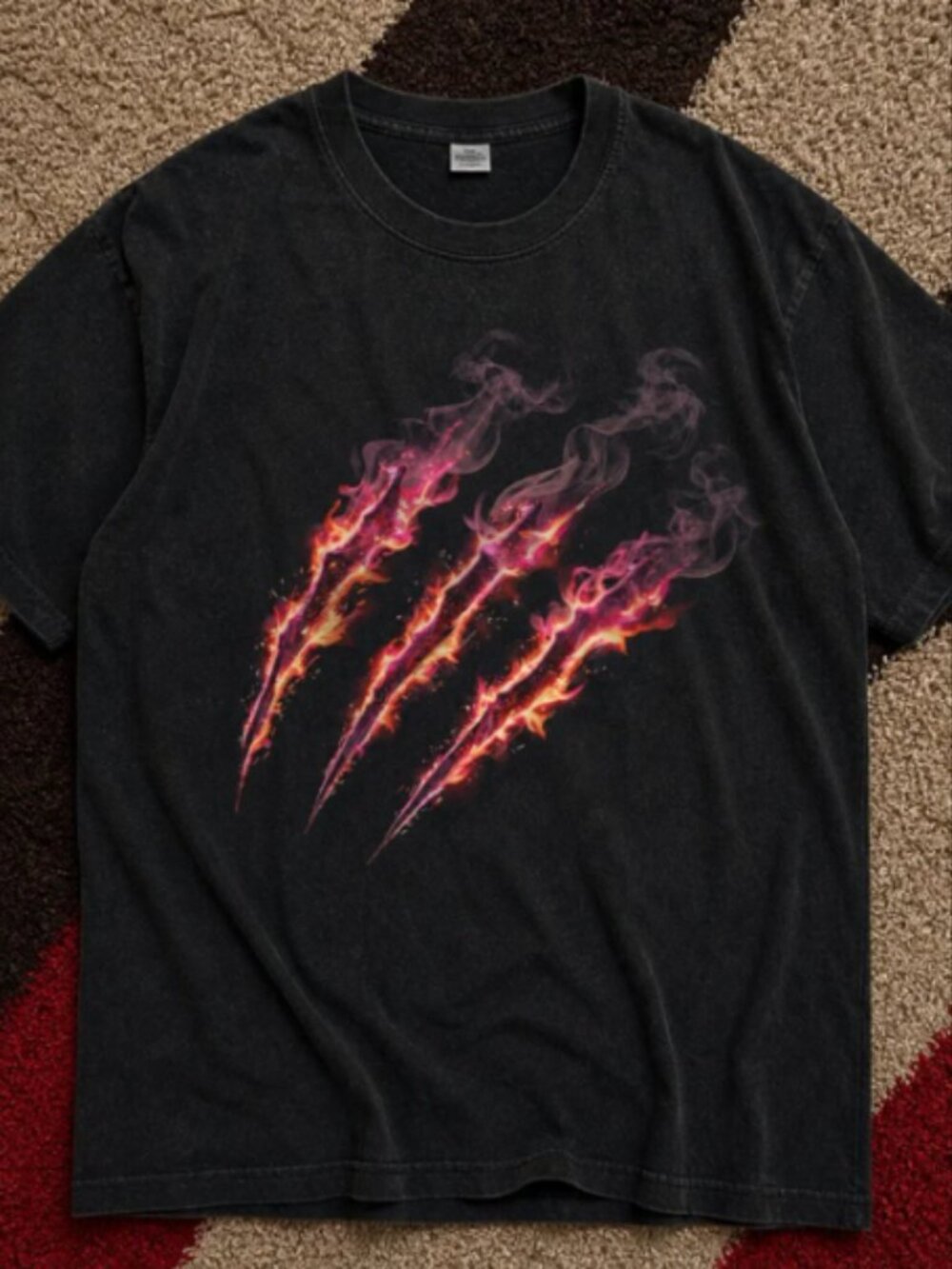 Vintage Y2K Fox Racing x Monster Energy Purple Claw Logo Graphic Tee